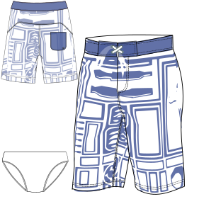 Moldes de confeccion para HOMBRES Shorts Bañador 7661